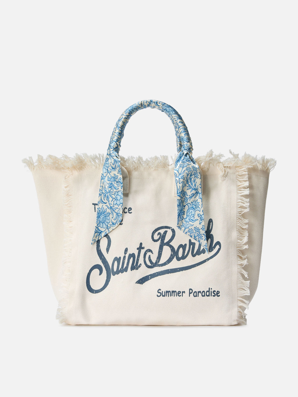 Bolso Vanity regular en lona blanca con sarga removible