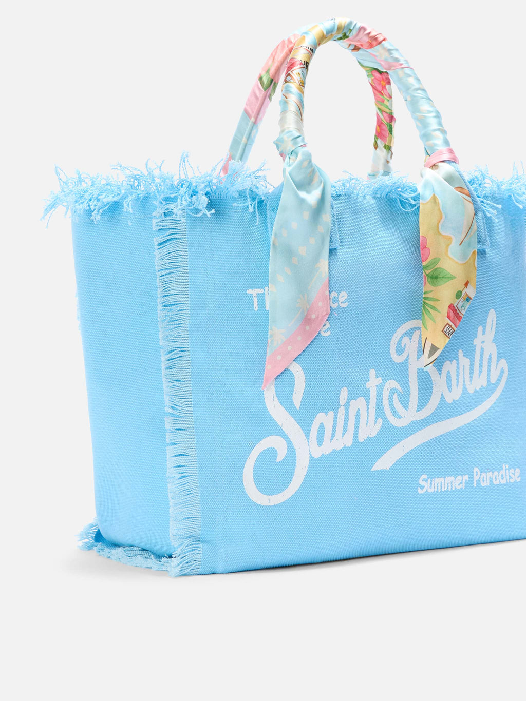 Bolso Vanity de tamaño regular en lona azul con twill desmontable