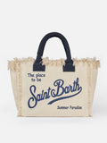 Bolso de hombro Vanity en lona de algodón blanco roto