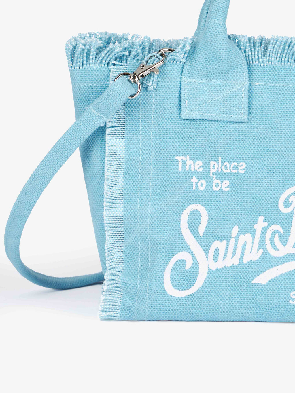 Bolso Mini Vanity en lona de algodón azul