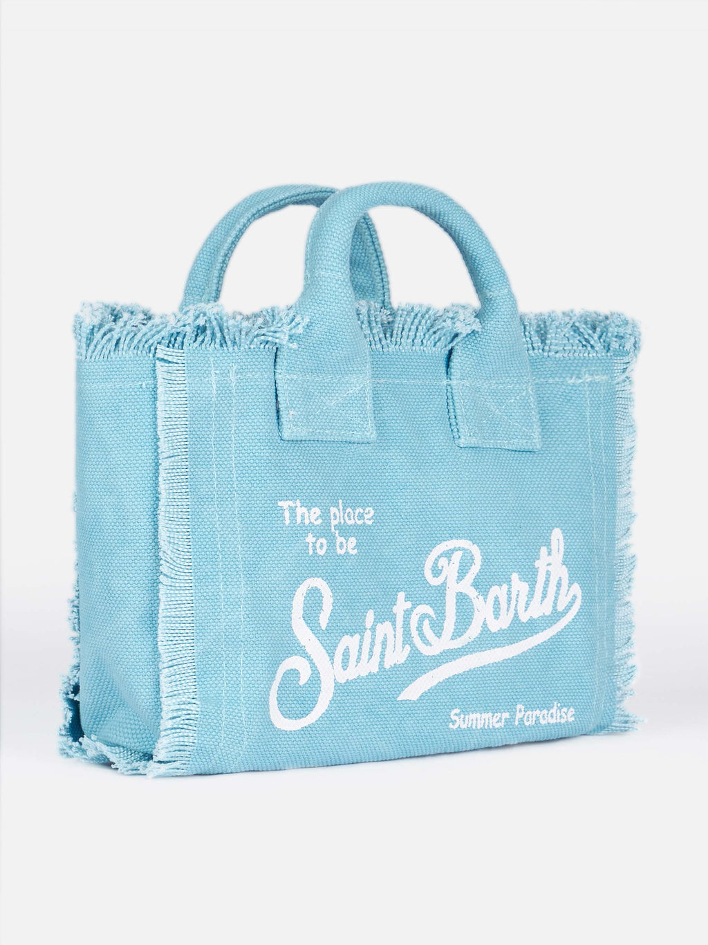 Bolso Mini Vanity en lona de algodón azul