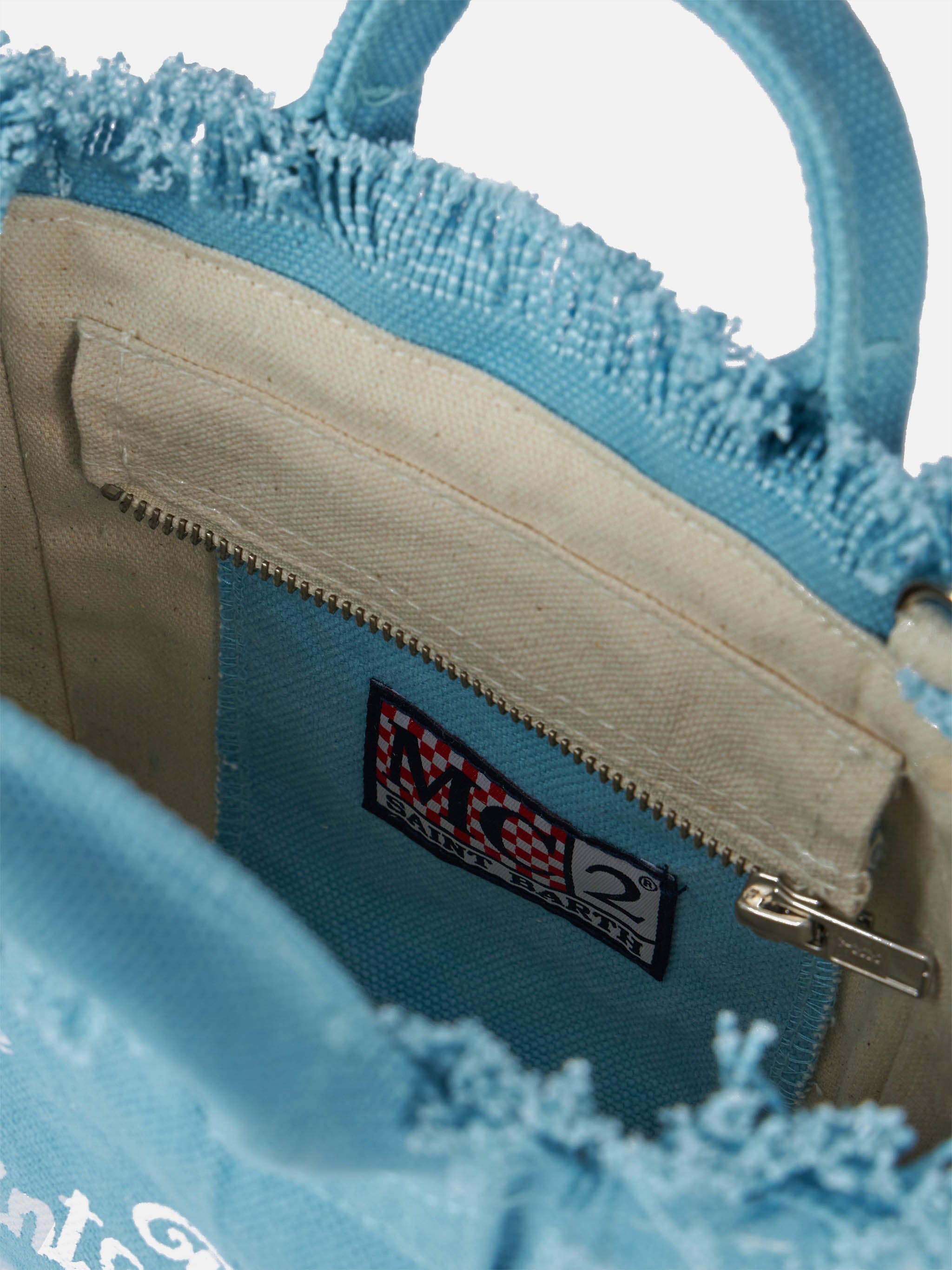 Bolso Mini Vanity en lona de algodón azul