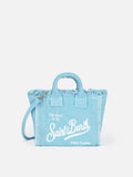 Bolso Mini Vanity en lona de algodón azul