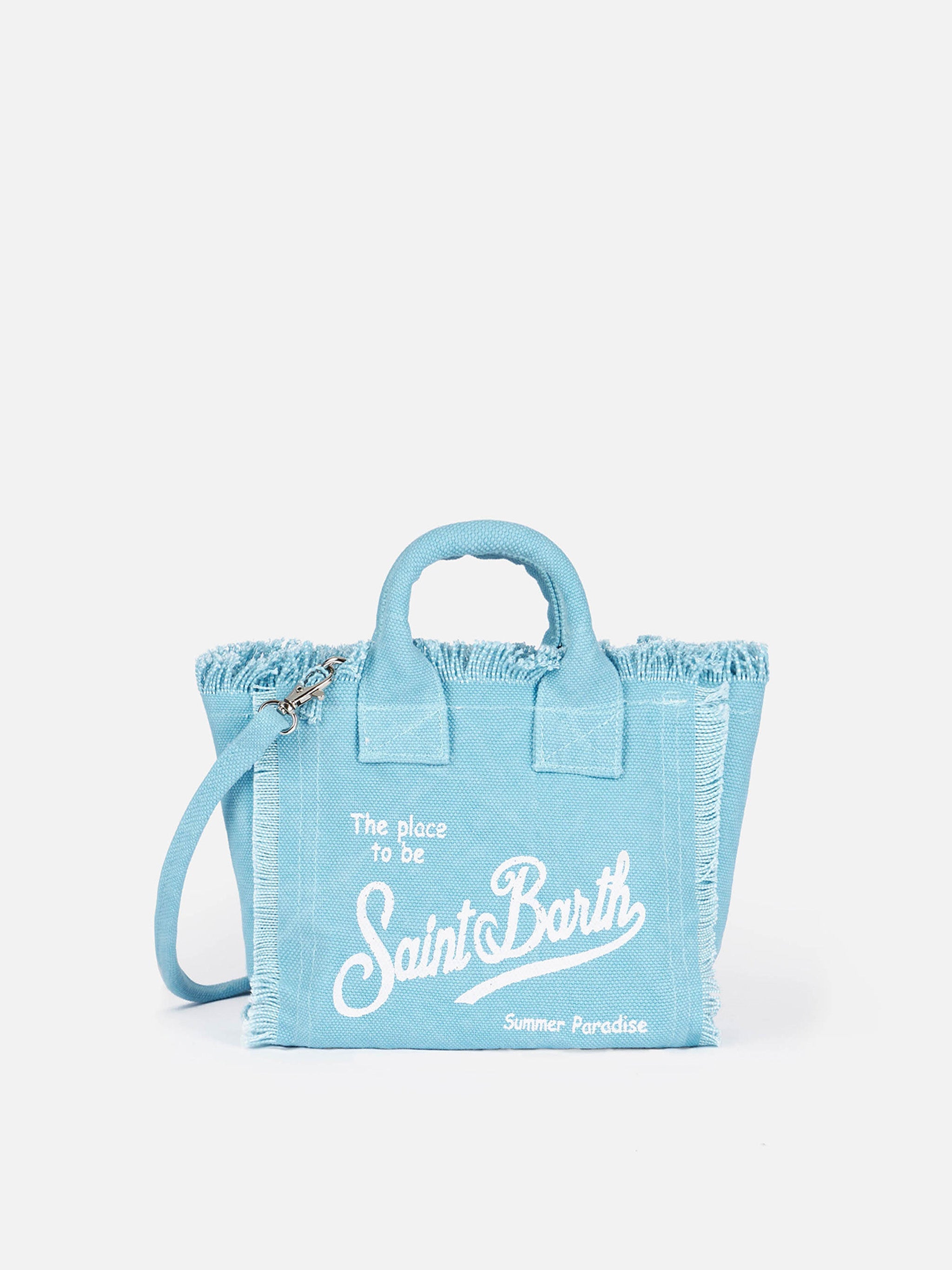 Bolso Mini Vanity en lona de algodón azul