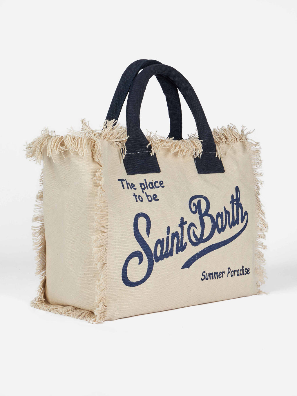 Bolso de hombro Vanity en lona de algodón blanco roto
