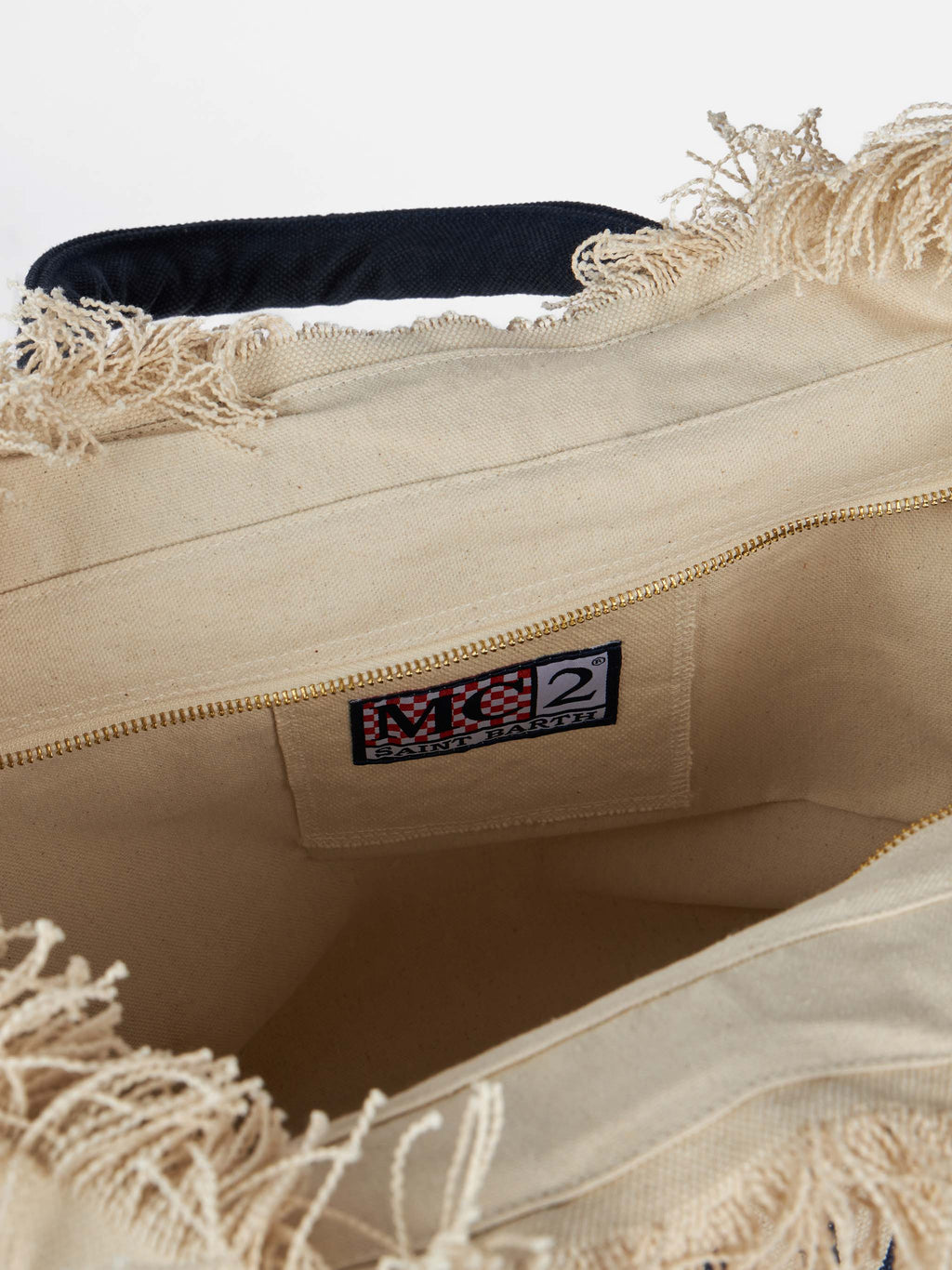 Bolso de hombro Vanity en lona de algodón blanco roto