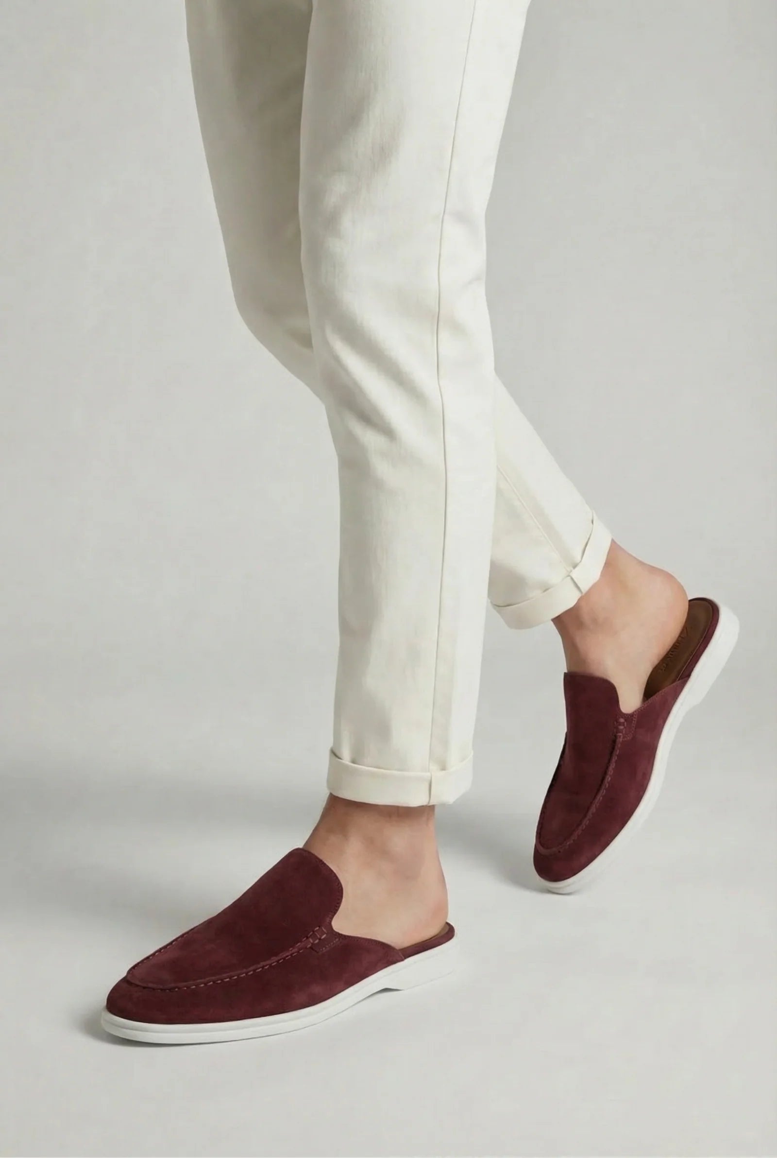 Mules Capri Suede Bordo.