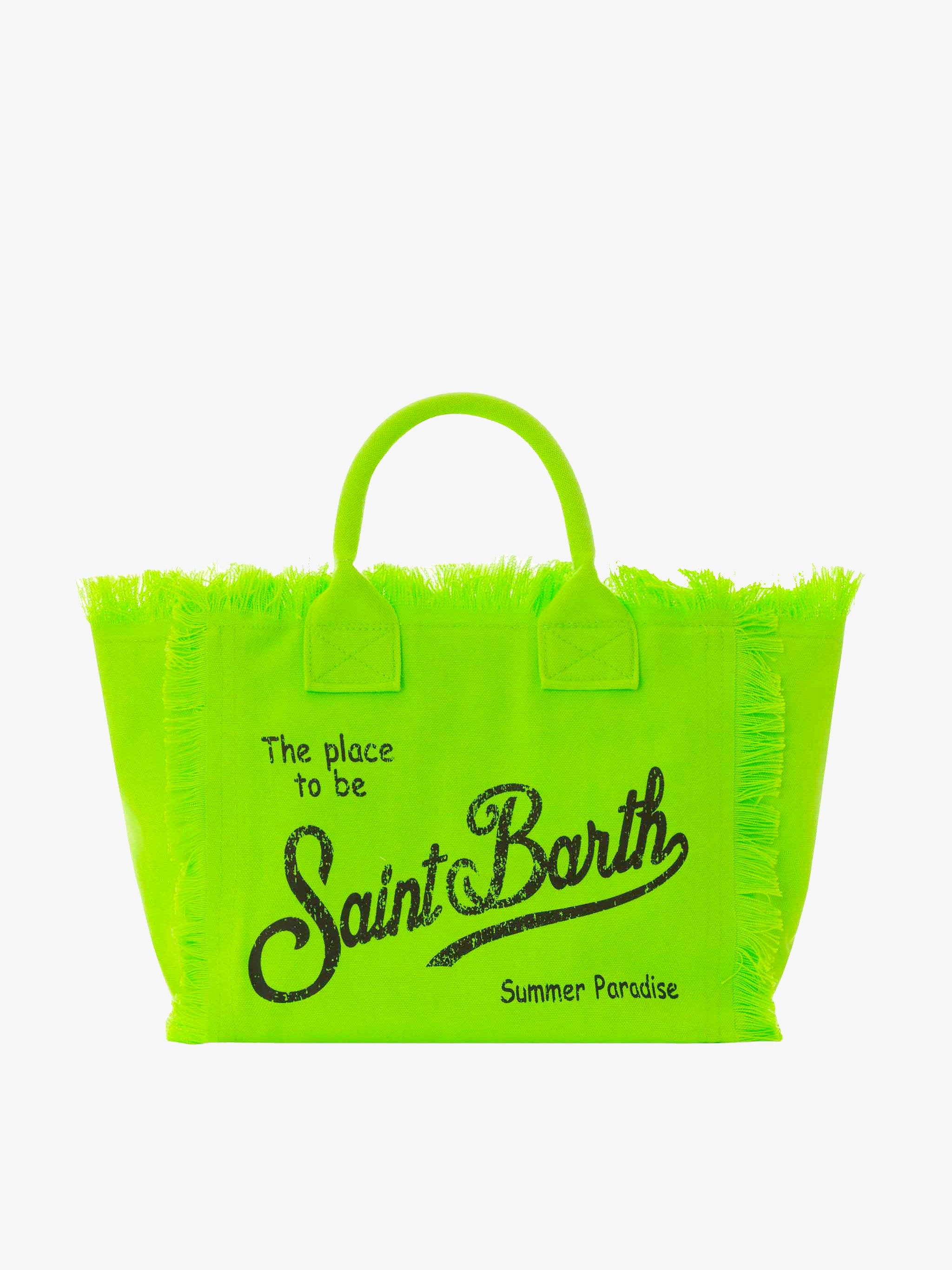 Bolso Colette de lona de algodón verde flúor