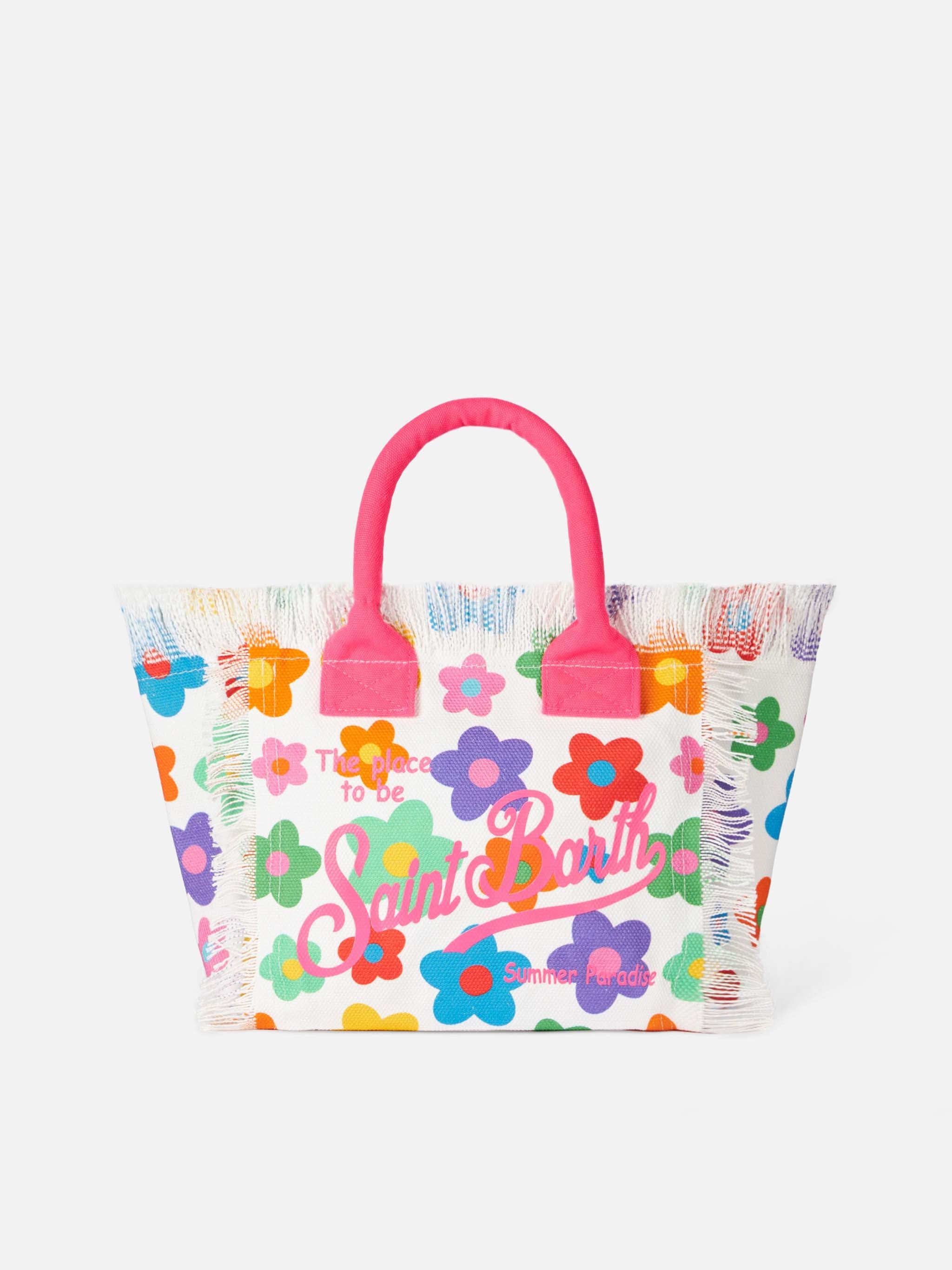 Bolso Colette de lona con estampado de flores multicolores