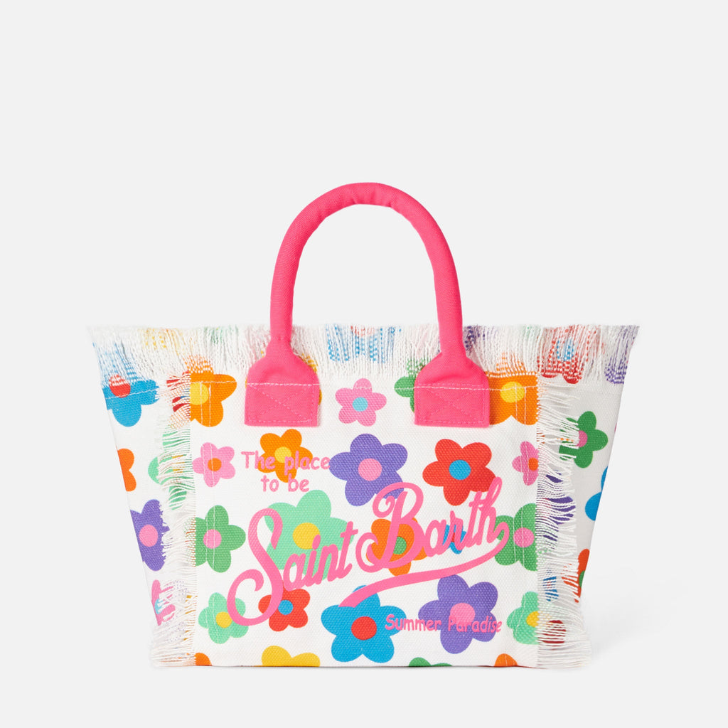 Bolso Colette de lona con estampado de flores multicolores