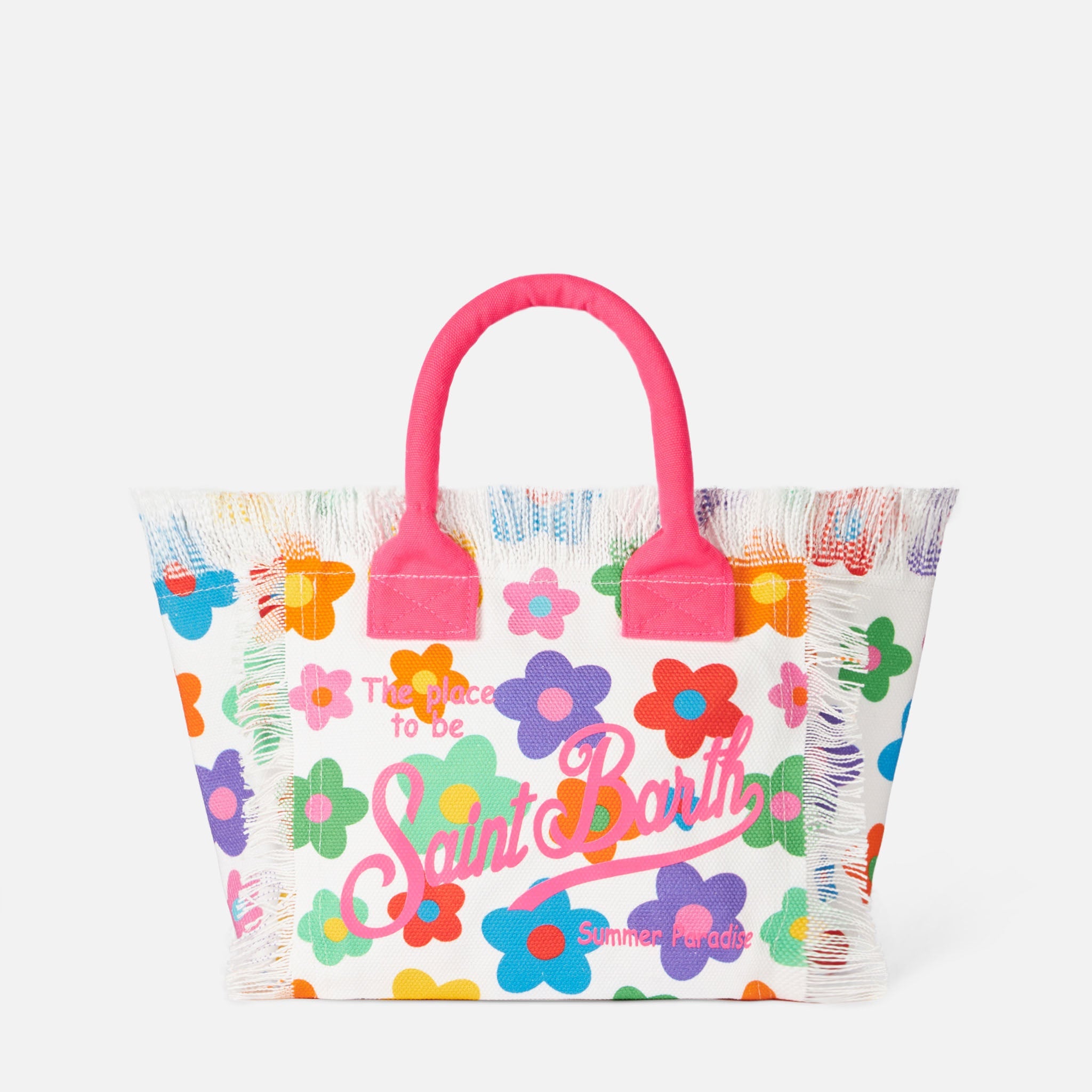 Bolso Colette de lona con estampado de flores multicolores
