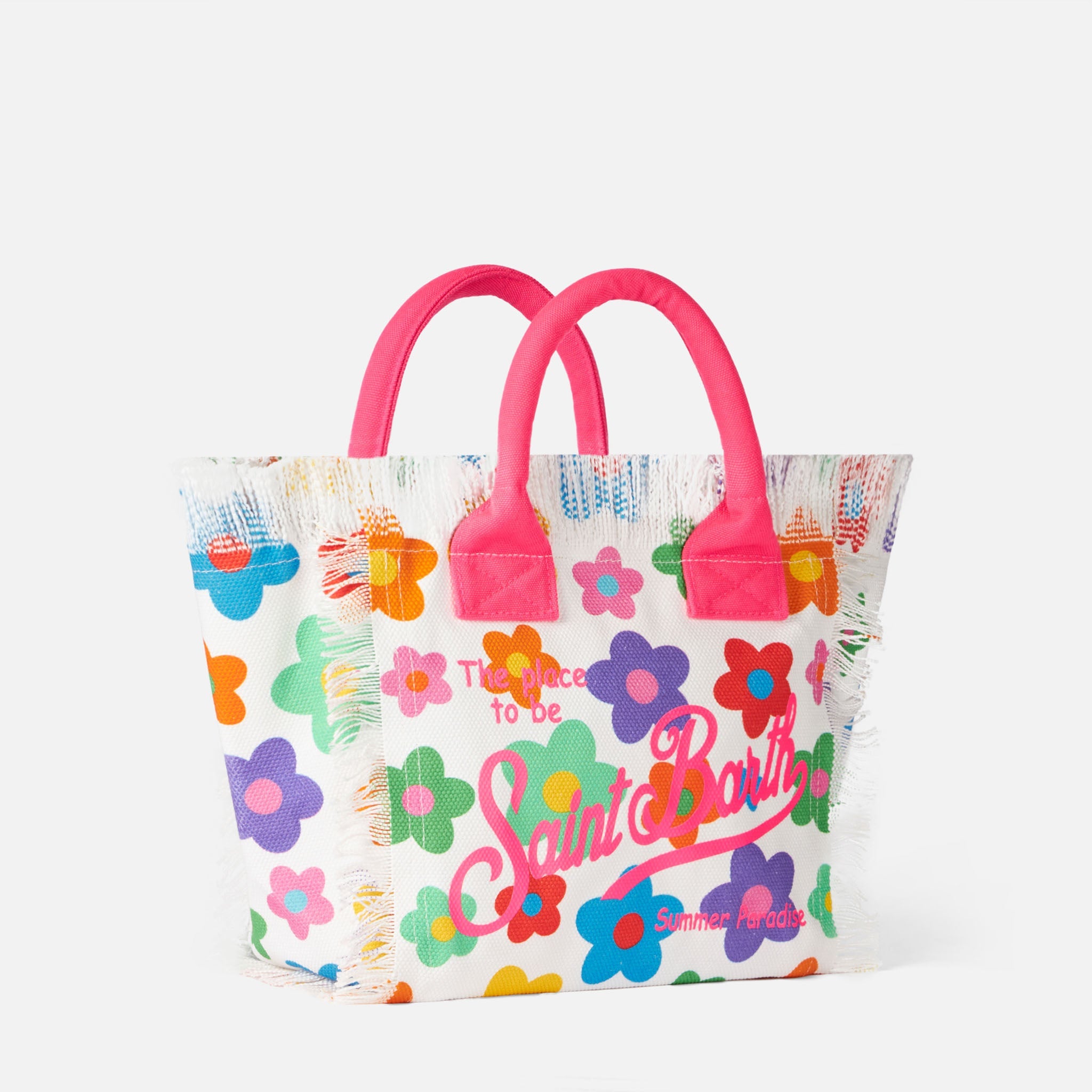 Bolso Colette de lona con estampado de flores multicolores