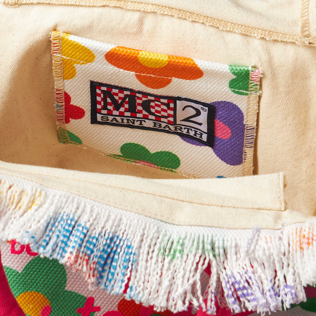 Bolso Colette de lona con estampado de flores multicolores
