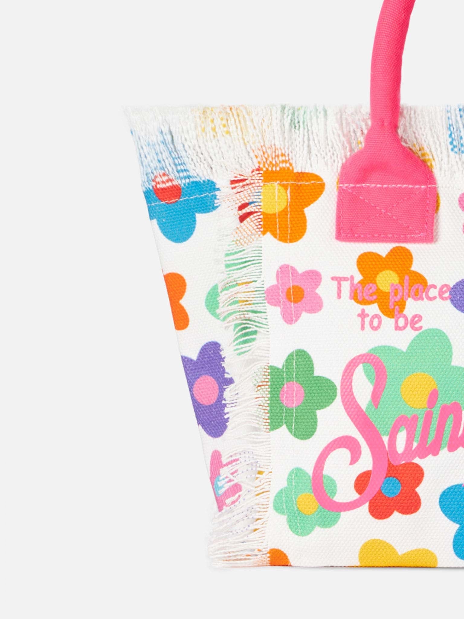 Bolso Colette de lona con estampado de flores multicolores