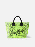 Bolso Colette amarillo fluorescente con estampado de bandana