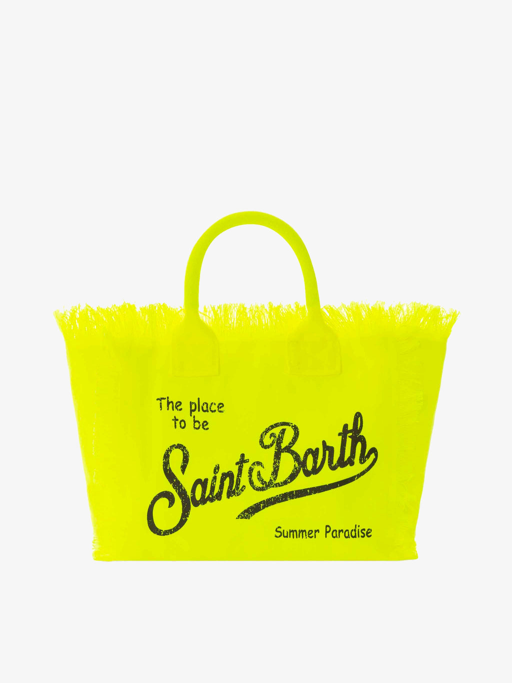 Bolso Colette en lona de algodón amarillo fluorescente