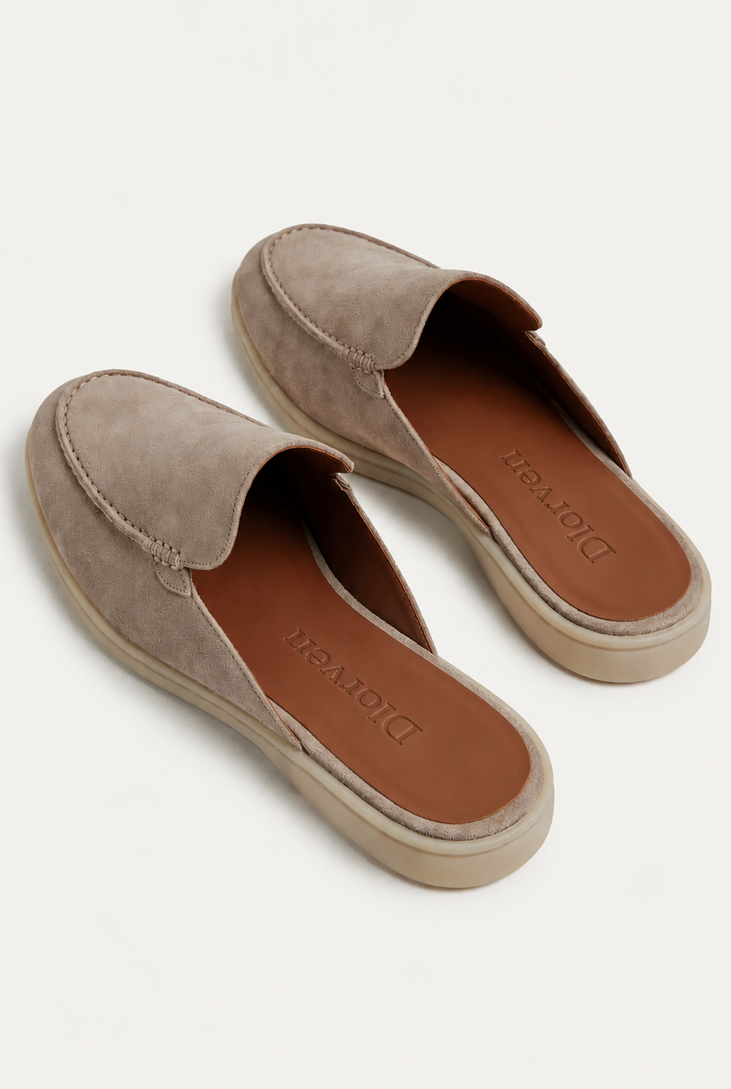 Mules Capri Suede Beige.
