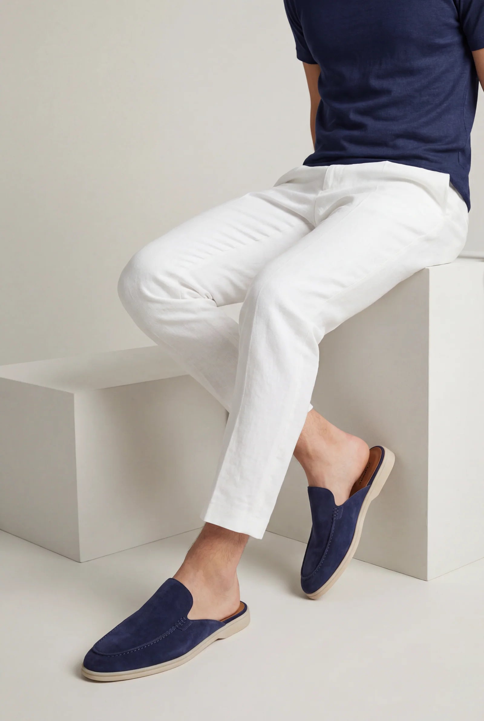 Mules Capri Suede Azul.