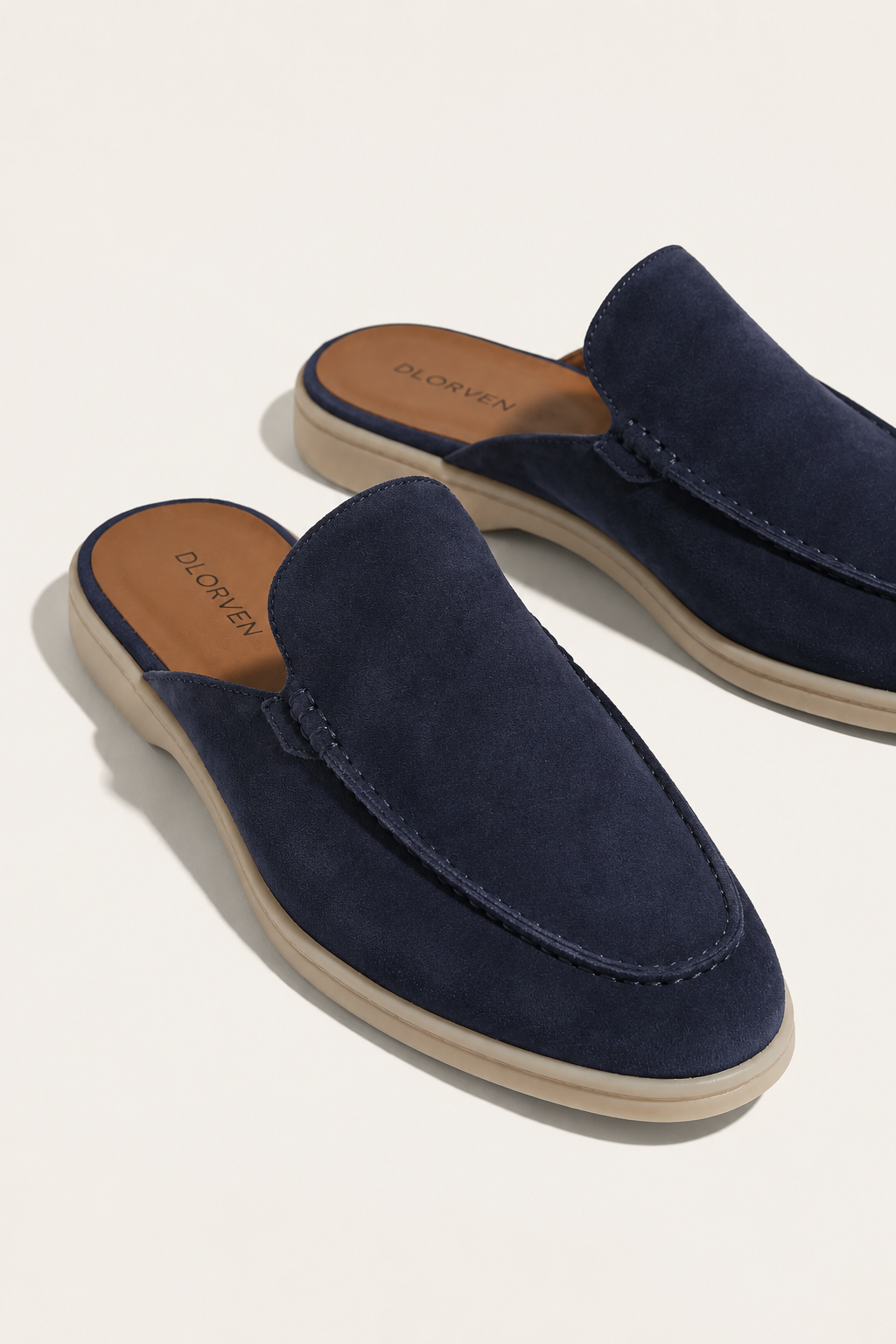 Mules Capri Suede Azul.