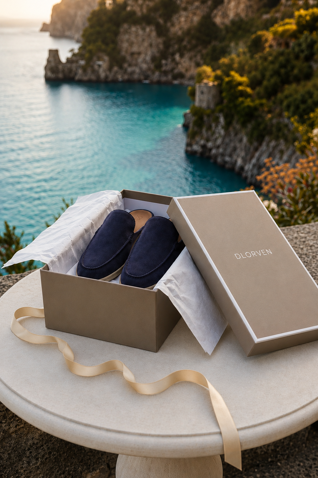 Mules Capri Suede Azul.