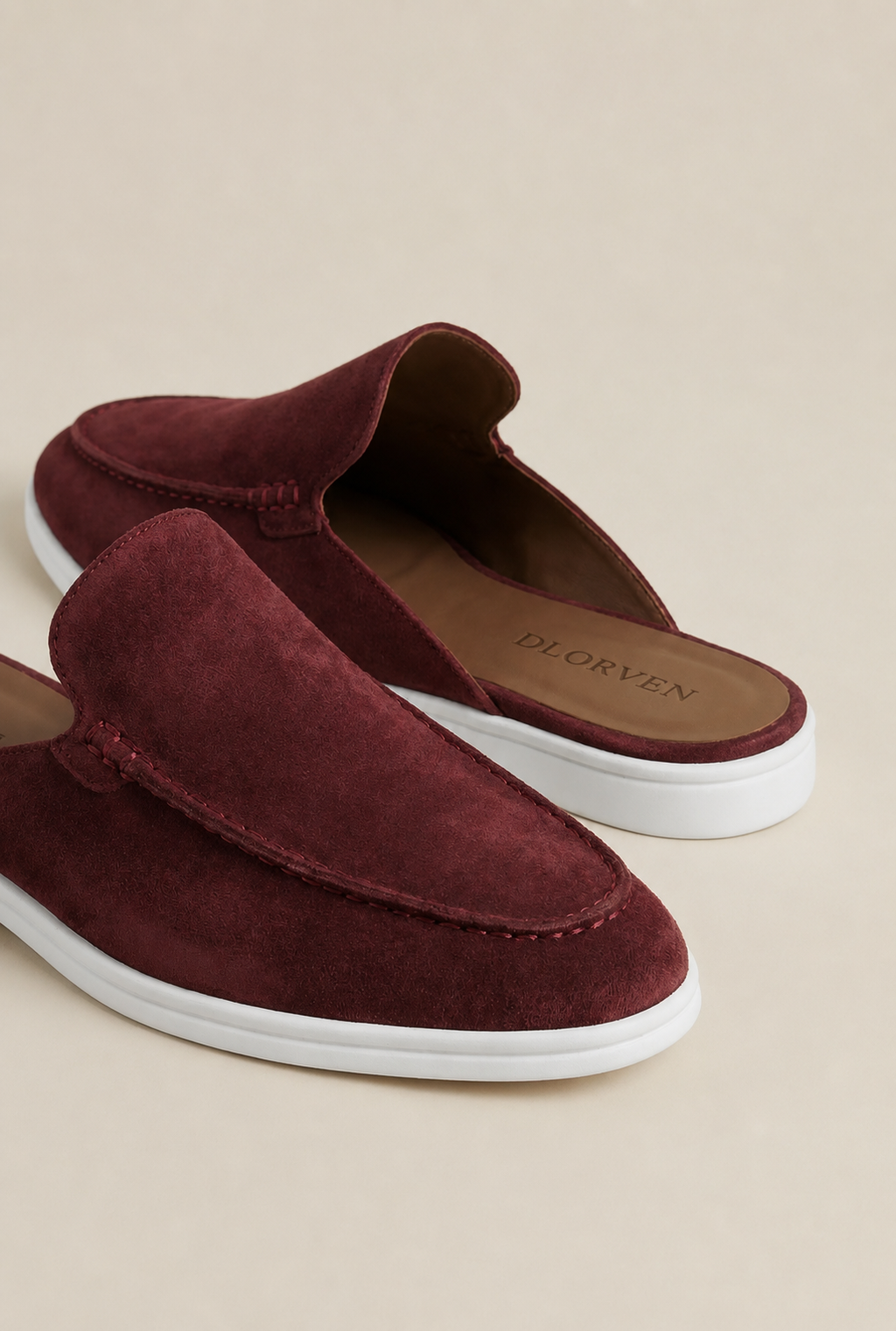 Mules Capri Suede Bordo.