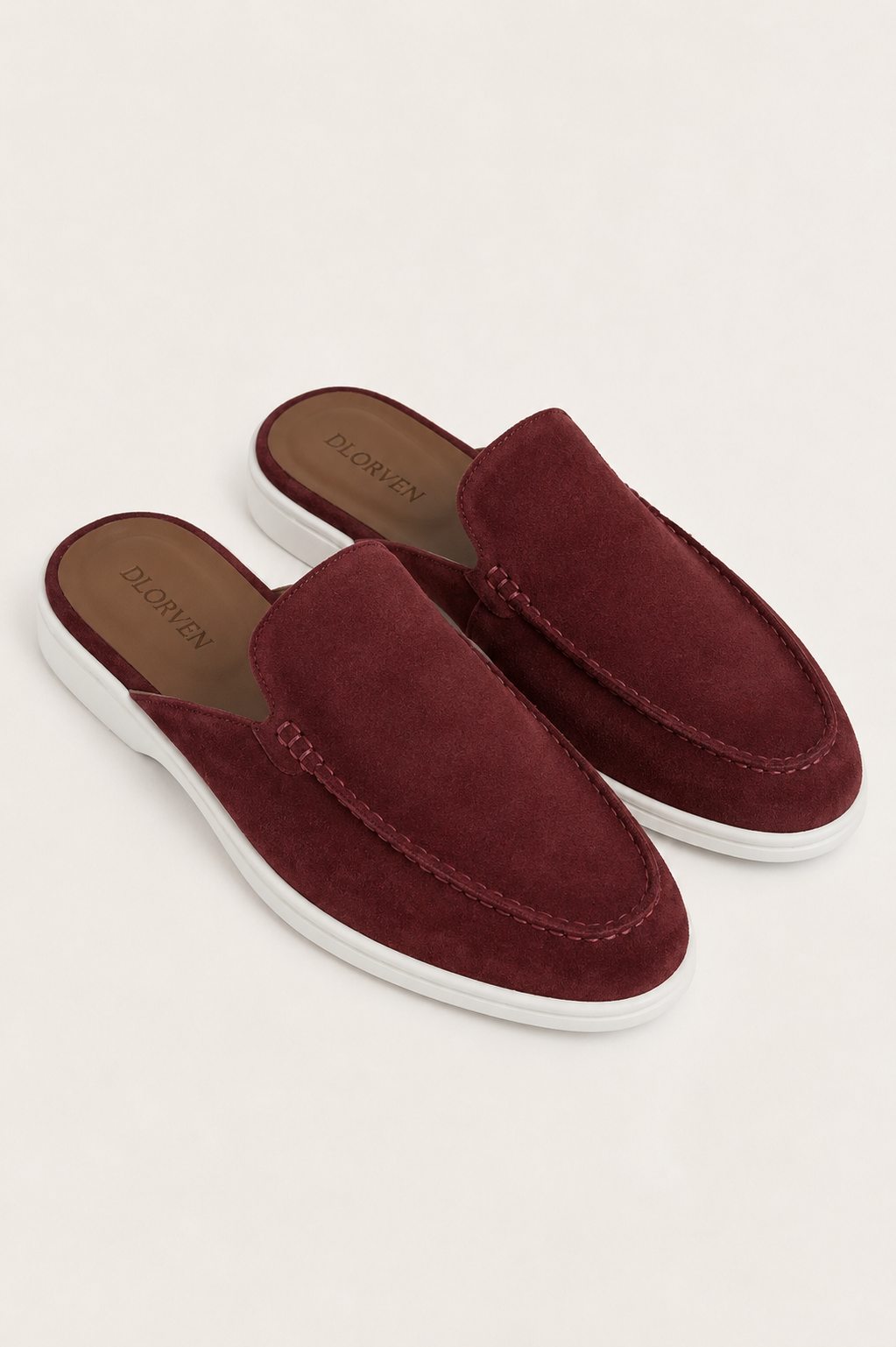 Mules Capri Suede Bordo.