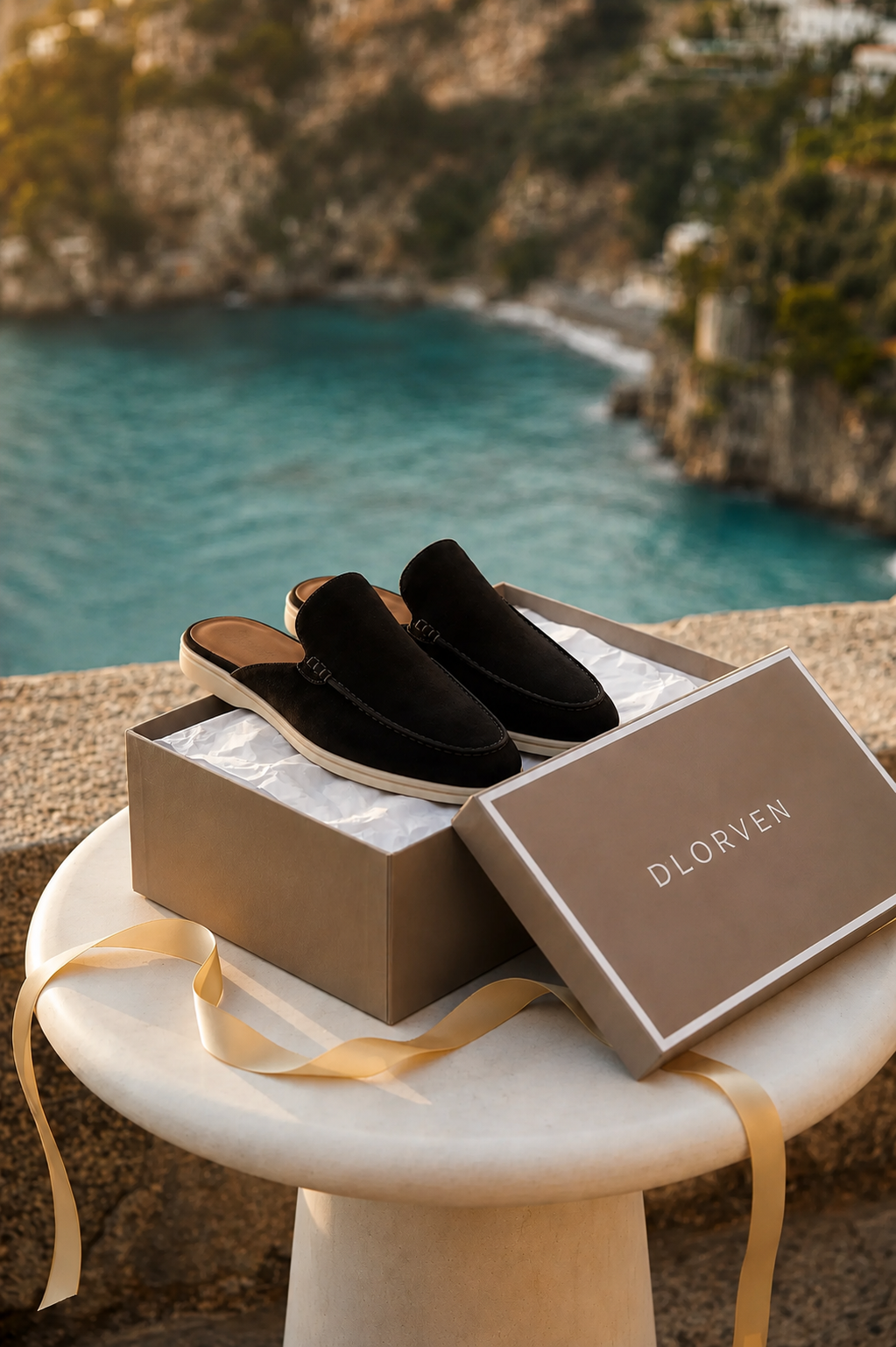 Mules Capri Suede Negro.