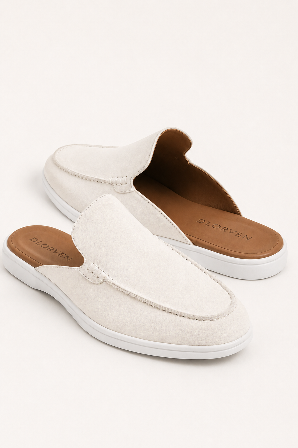 Mules Capri Suede Blanco.