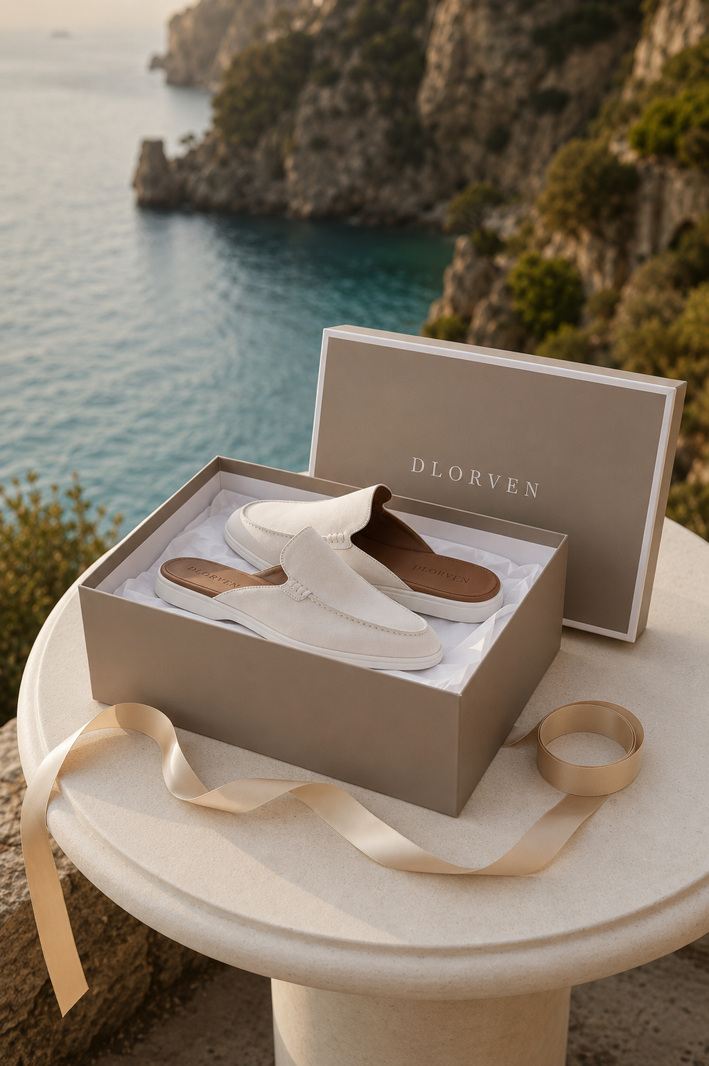 Mules Capri Suede Blanco.