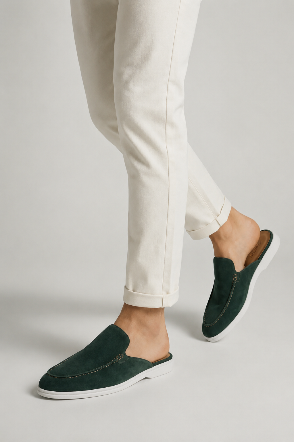 Mules Capri Suede Verde.