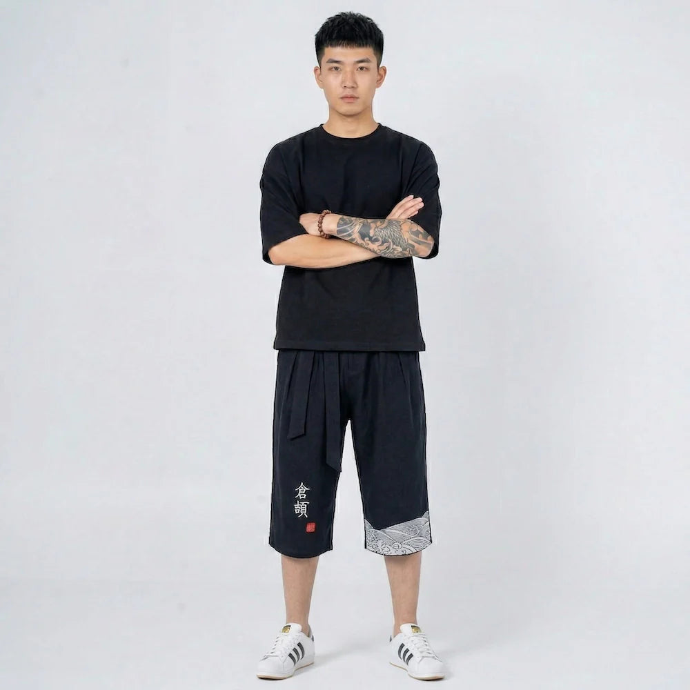 Taro - Pantalones japoneses de tres cuartos para mayor comodidad.