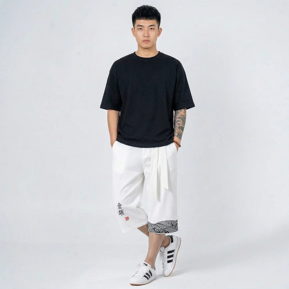 Taro - Pantalones japoneses de tres cuartos para mayor comodidad.