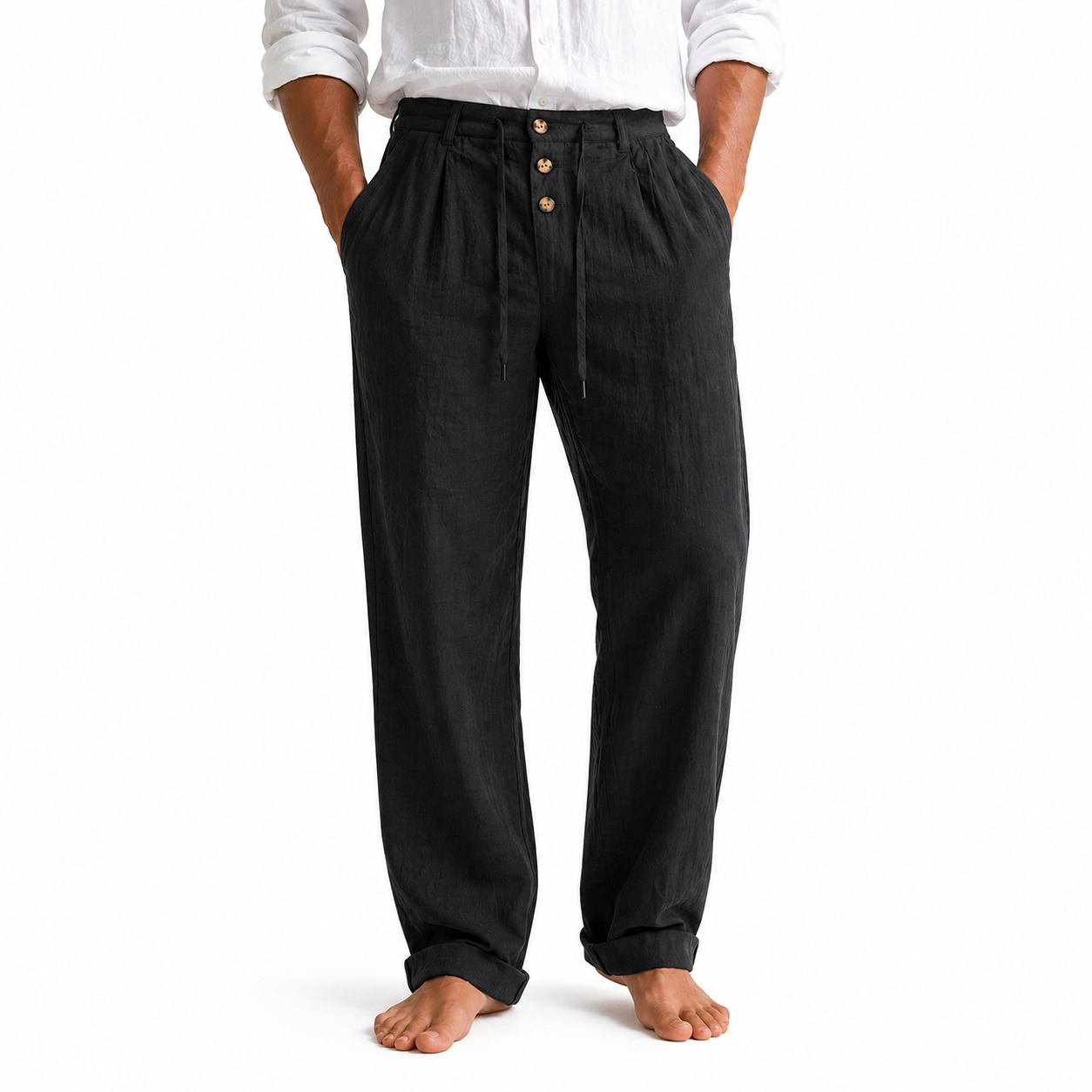 Pantalón Lino Signature - Negro.