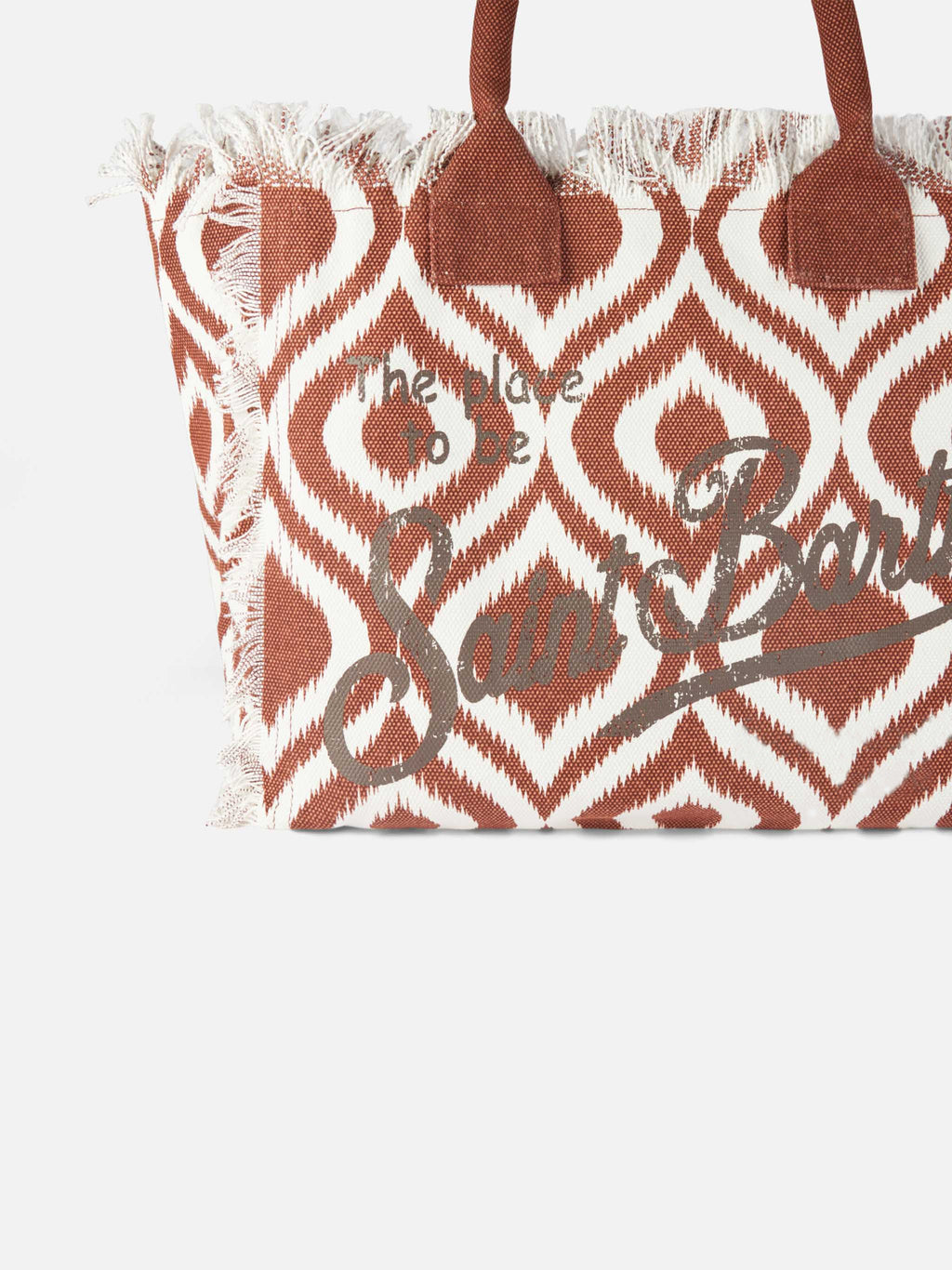 Bolso de hombro Vanity en lona con estampado ikat