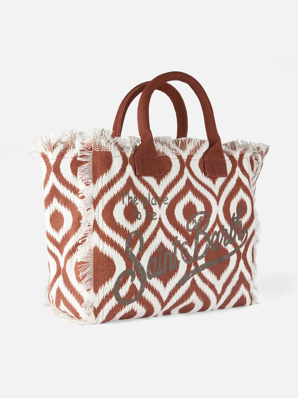 Bolso de hombro Vanity en lona con estampado ikat