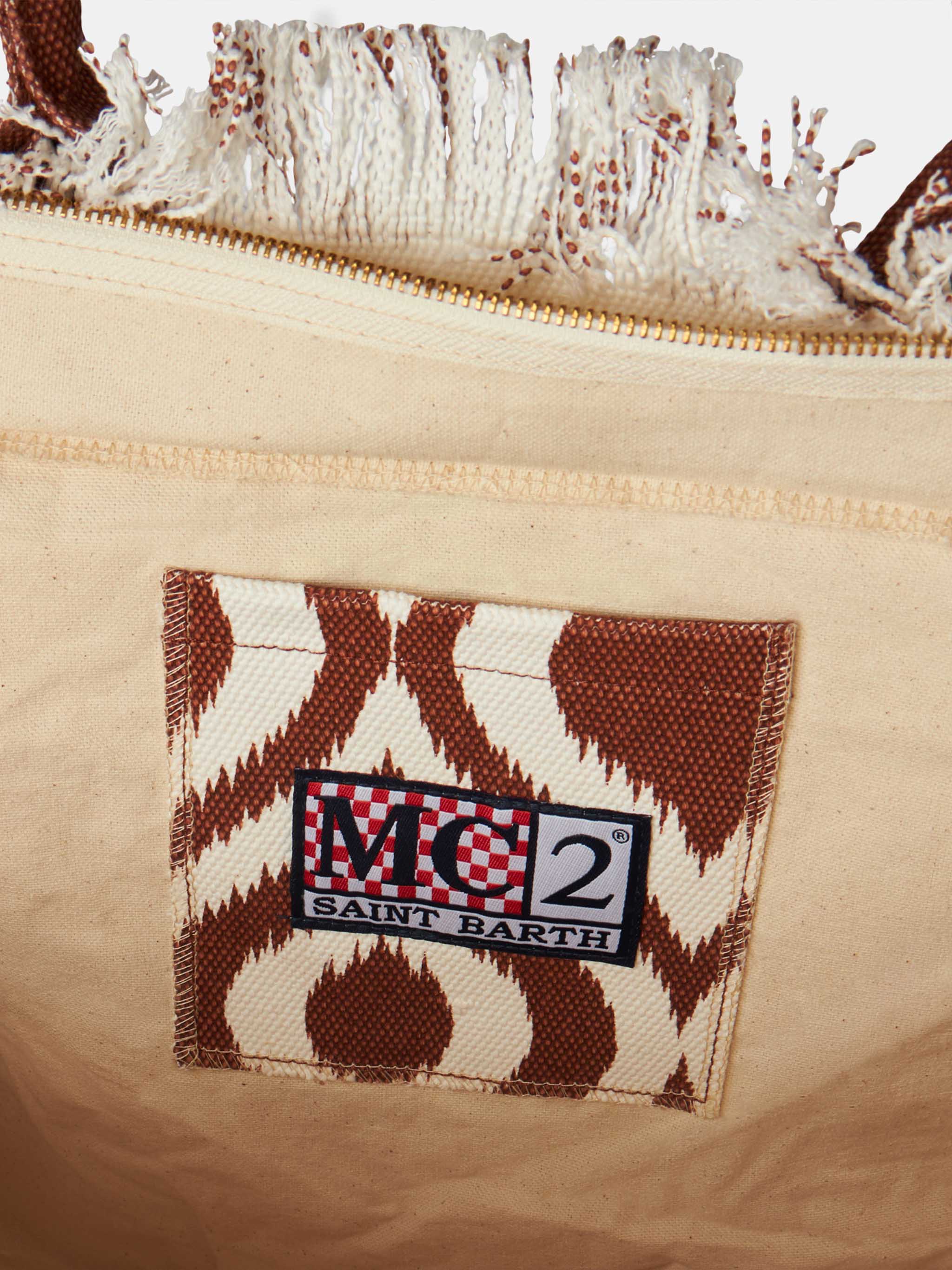 Bolso de hombro Vanity en lona con estampado ikat
