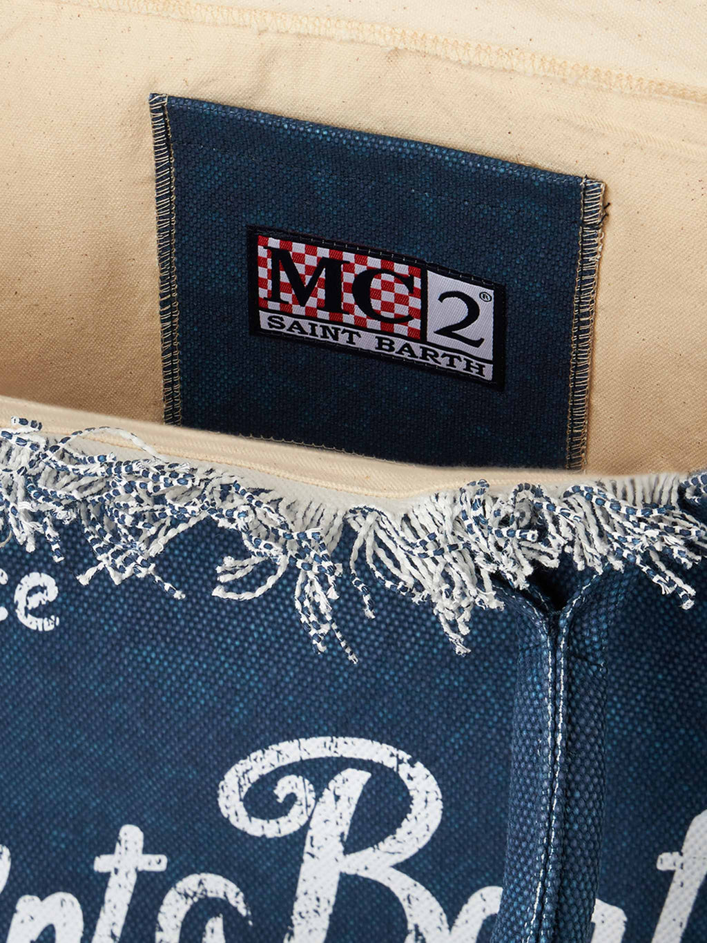 Bolso de hombro Vanity en lona de algodón índigo