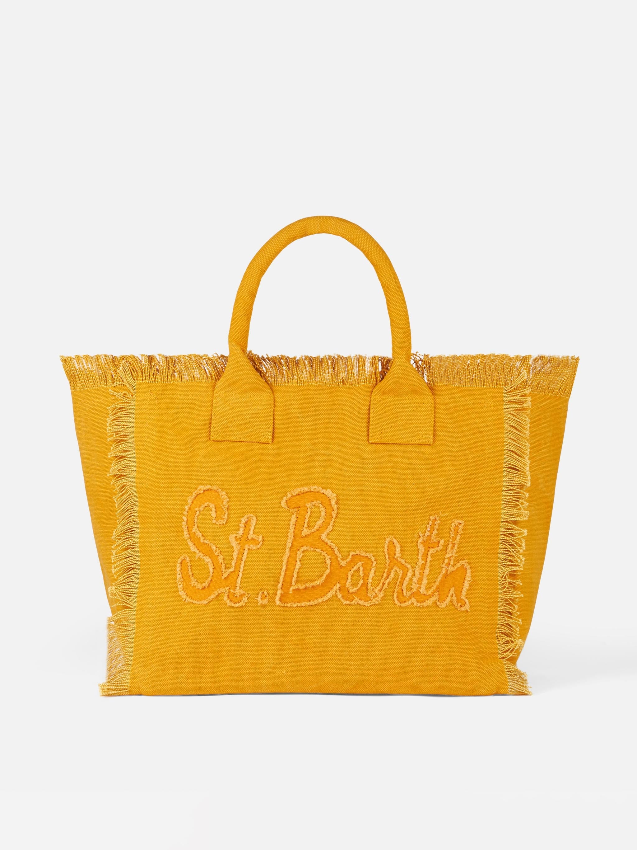 Bolso de hombro Vanity de tela color ocre
