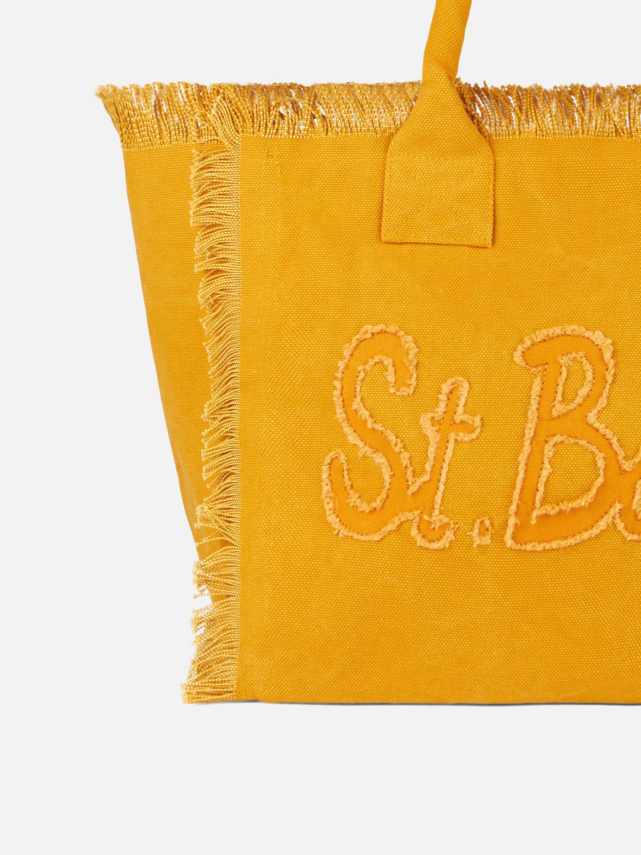 Bolso de hombro Vanity de tela color ocre