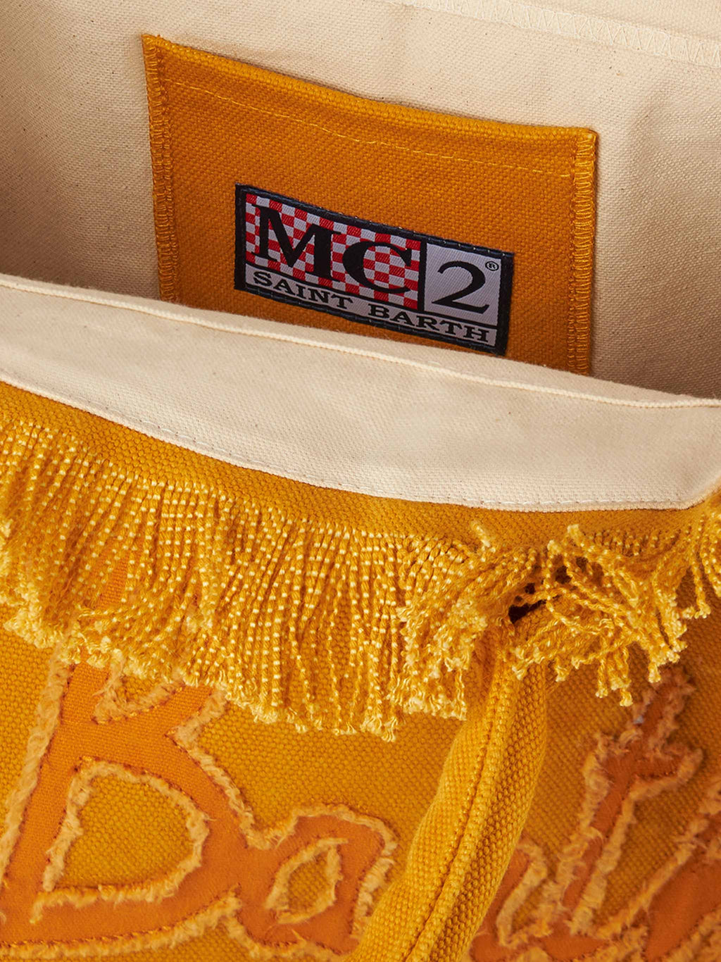 Bolso de hombro Vanity de tela color ocre